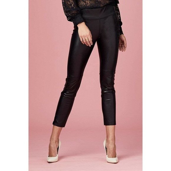 David Lerner Pants - David Lerner Gemma Mid Rise Faux Leather Pants